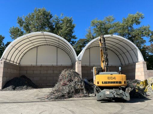 Leichtbauhalle für Kabelrecycling